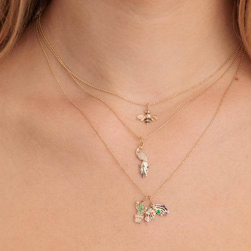 Gold & Diamond Peacock Charm