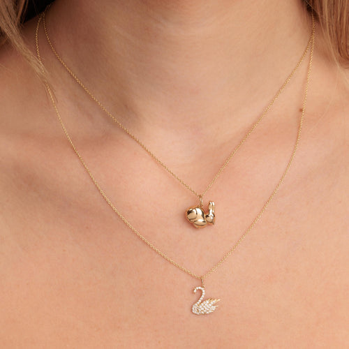 Gold & Diamond Swan Charm