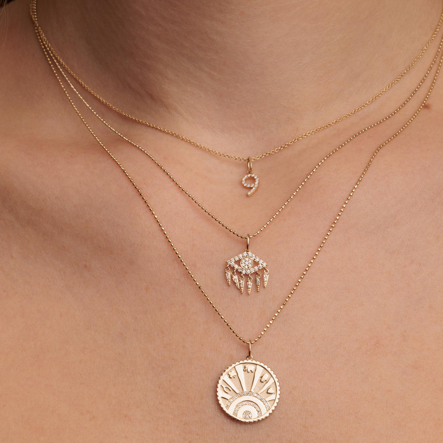 Gold & Diamond Small Luck Coin with Rays Charm - Sydney Evan Fine Jewelry