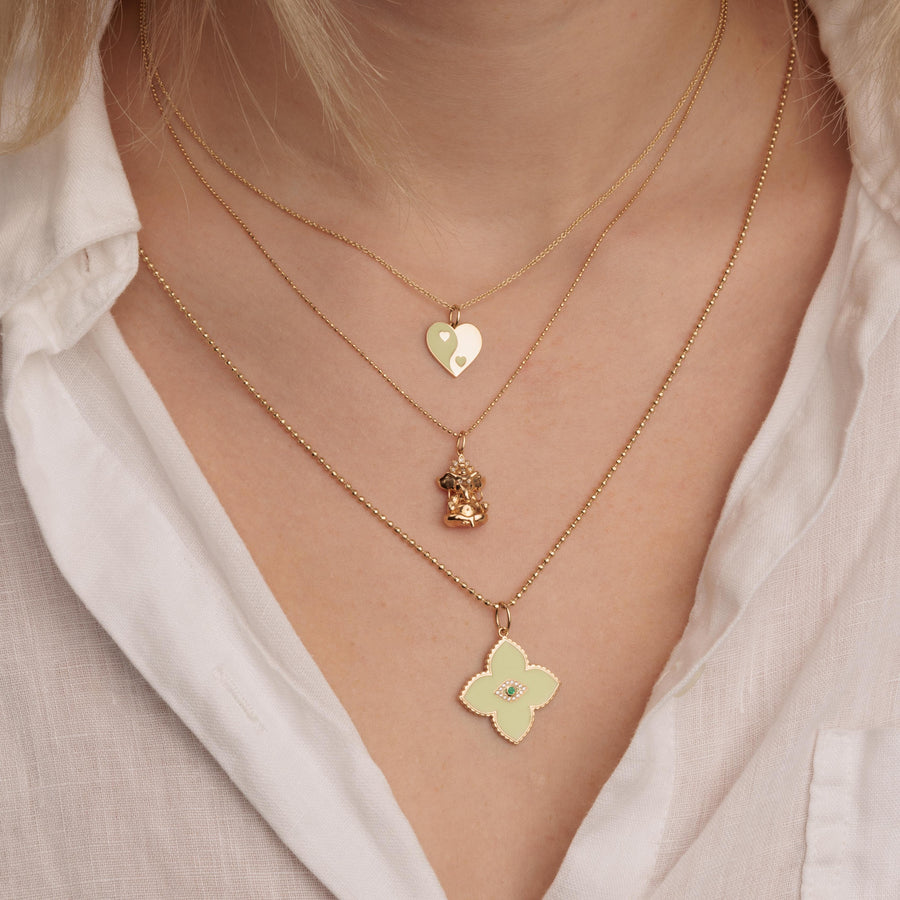 Gold & Enamel Yin Yang Heart Charm - Sydney Evan Fine Jewelry