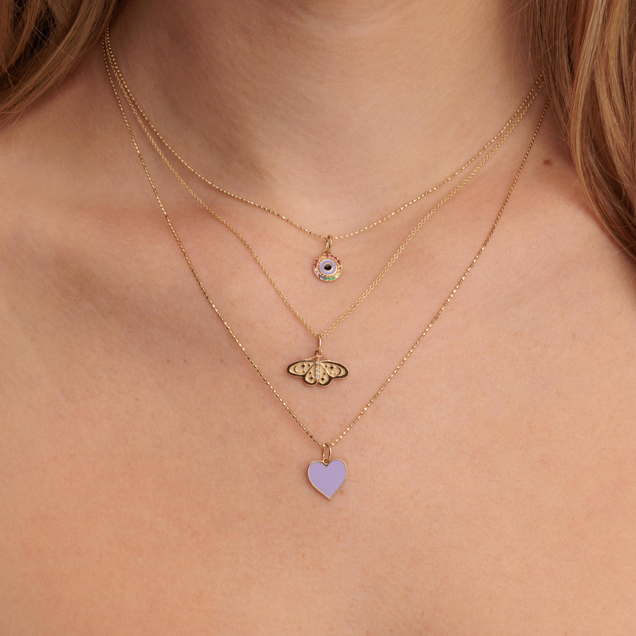 Gold & Enamel Small Heart Charm - Sydney Evan Fine Jewelry