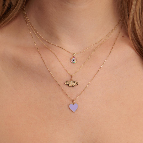 Gold & Diamond Small Celestial Moth Charm