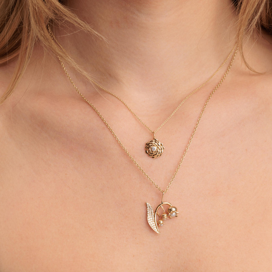 Gold & Diamond Camellia Charm - Sydney Evan Fine Jewelry