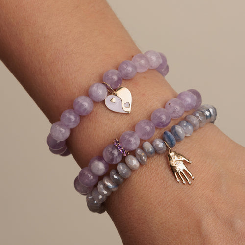 Gold & Amethyst Rondelle on Lavender Amethyst