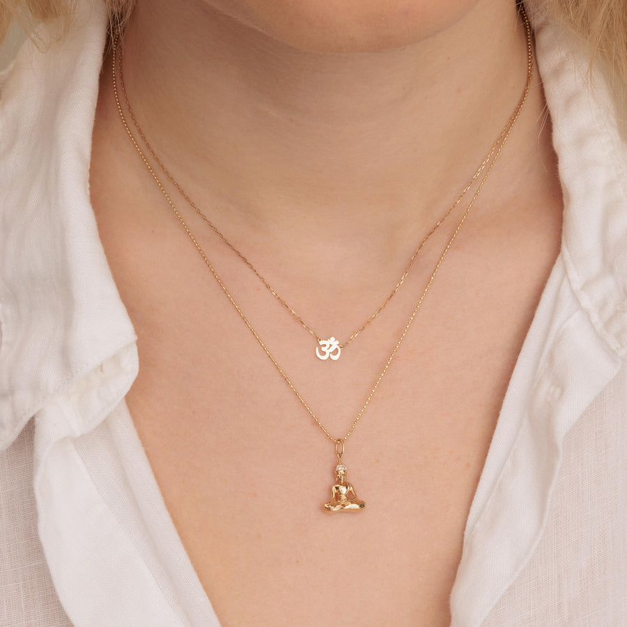 Solid 14K Gold TINY Diamond Initial Necklace – Belladaar