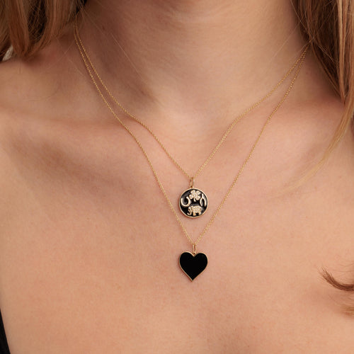 Gold & Enamel Large Heart Charm