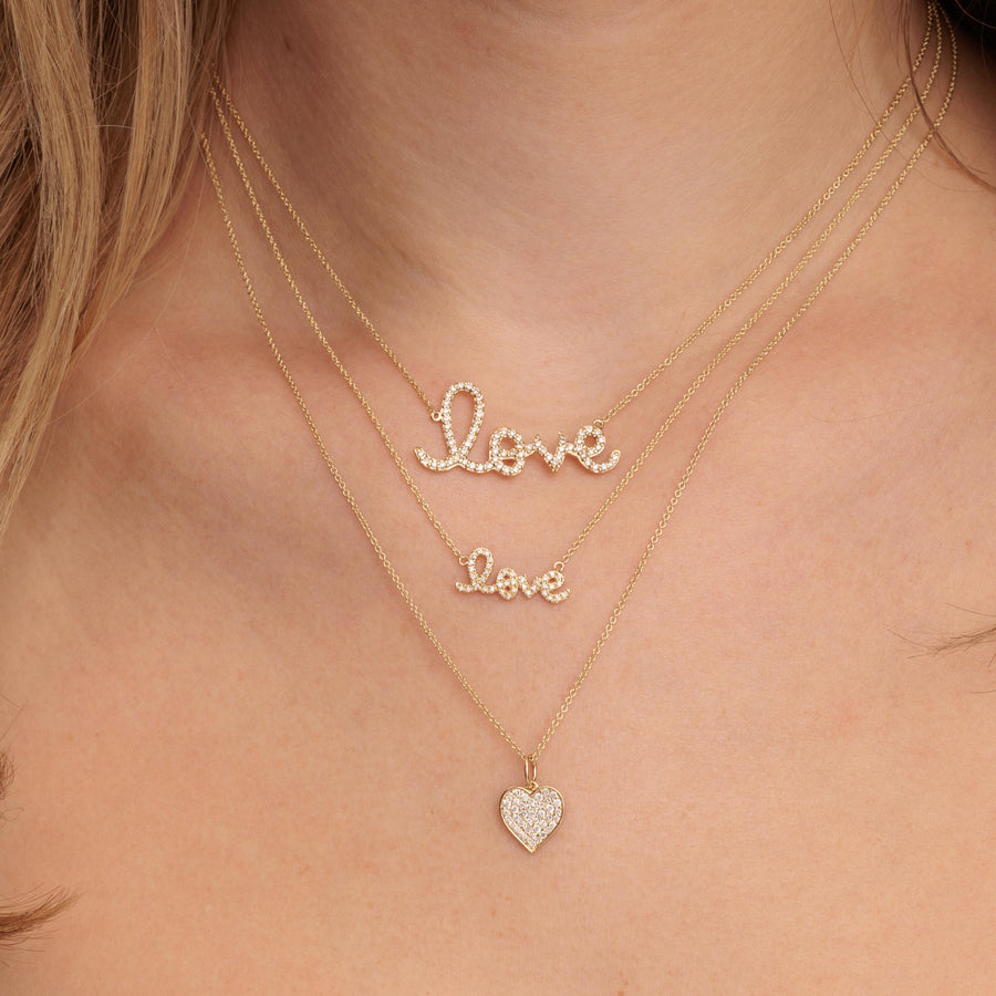 Gold & Diamond Extra Large Love Necklace - Sydney Evan Fine Jewelry