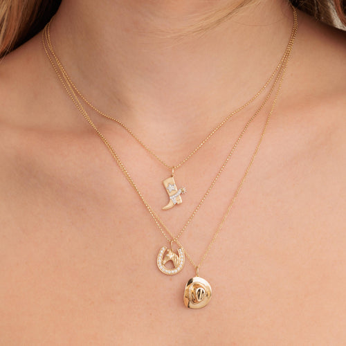 Gold & Diamond Cowboy Hat Charm Charm