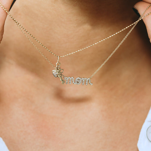 Gold & Diamond Mom Necklace