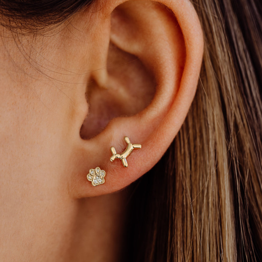 Kids Collection Gold & Diamond Mini Paw Stud - Sydney Evan Fine Jewelry