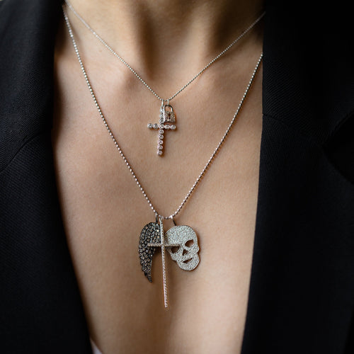 Gold & Diamond Large Cross Charm