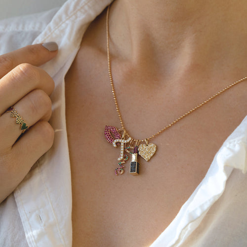 Gold Small Lips Charm