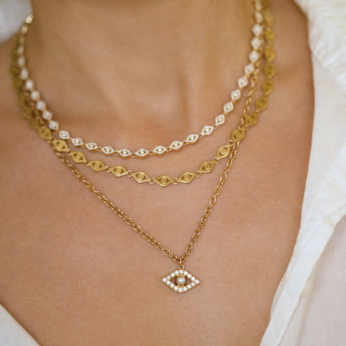 Pure Gold Medium Eye Link Necklace
