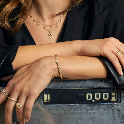 Gold & Diamond Eye Bracelet