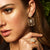 Gold & Diamond Large Albert Cage on Pave Disc Earrings