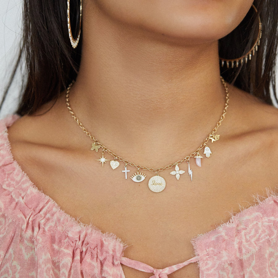 Gold & Diamond Multi-Charm Necklace - Sydney Evan Fine Jewelry