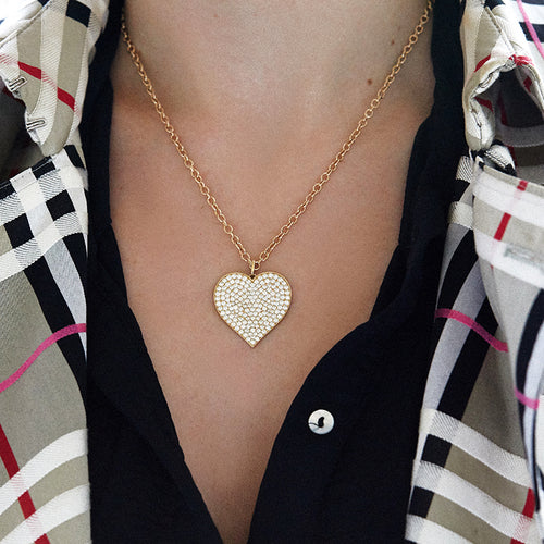 Gold & Diamond Supersize Heart Necklace