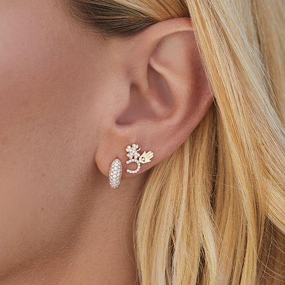 Gold & Diamond Luck and Protection Stud - Sydney Evan Fine Jewelry