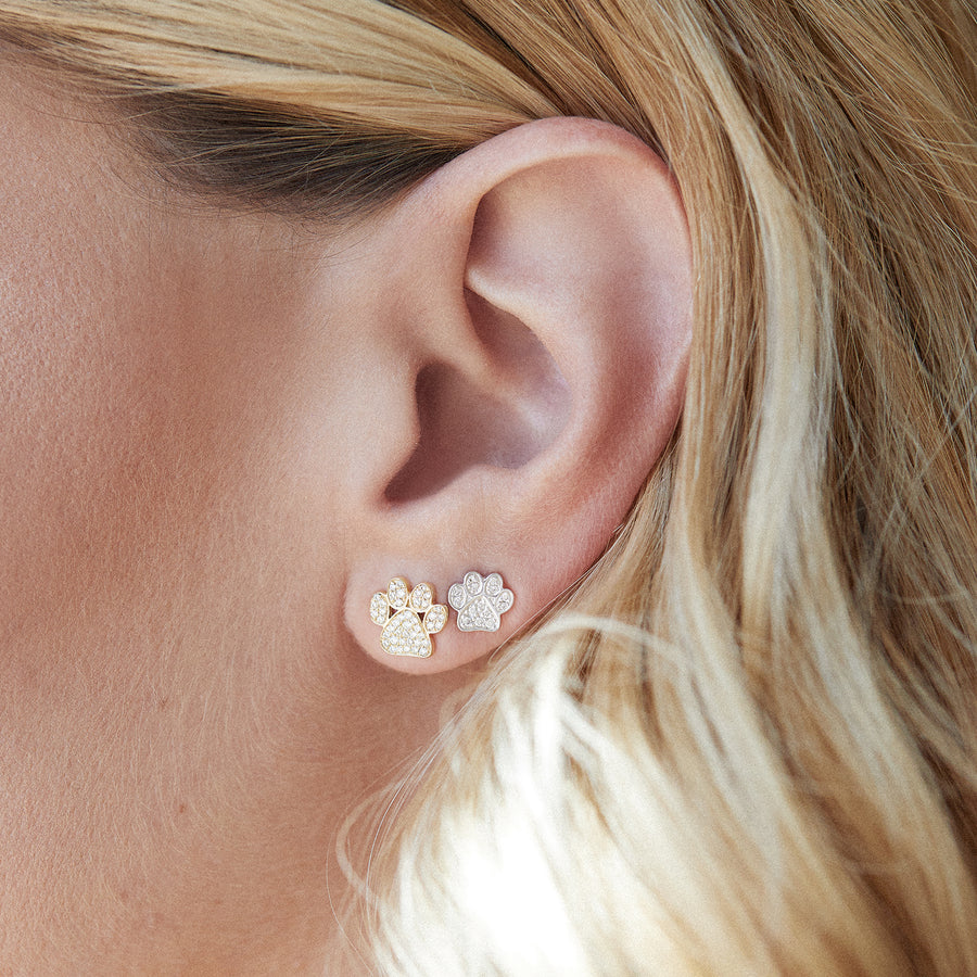 Gold & Diamond Paw Stud - Sydney Evan Fine Jewelry