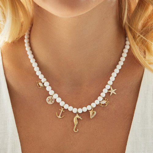 Gold & Diamond Under The Sea Pearl Necklace