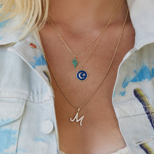 Gold & Diamond Large Initial Charm