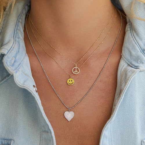 Gold & Diamond Small Peace Sign Charm