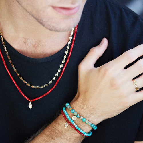 Men's Collection Pure Gold Eye Link Necklace