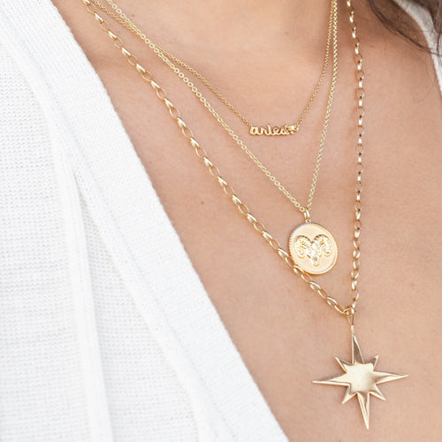 Gold & Diamond Large Scorpio Zodiac Medallion