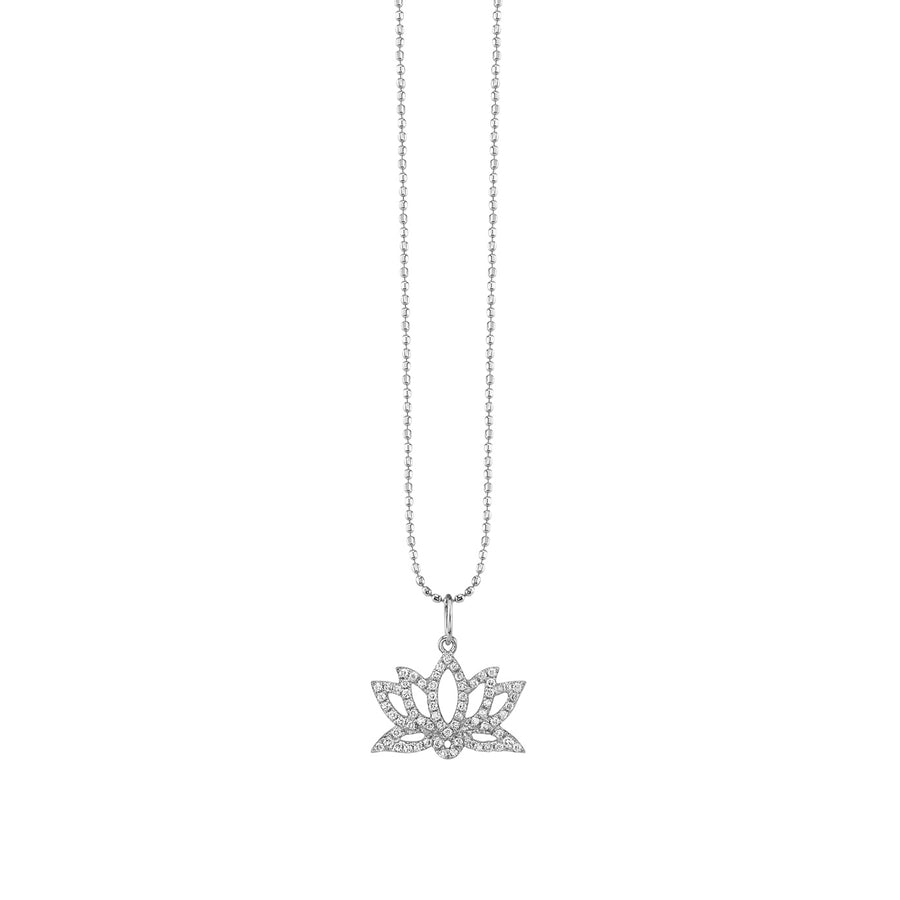 Gold & Diamond Pave Lotus Charm - Sydney Evan Fine Jewelry