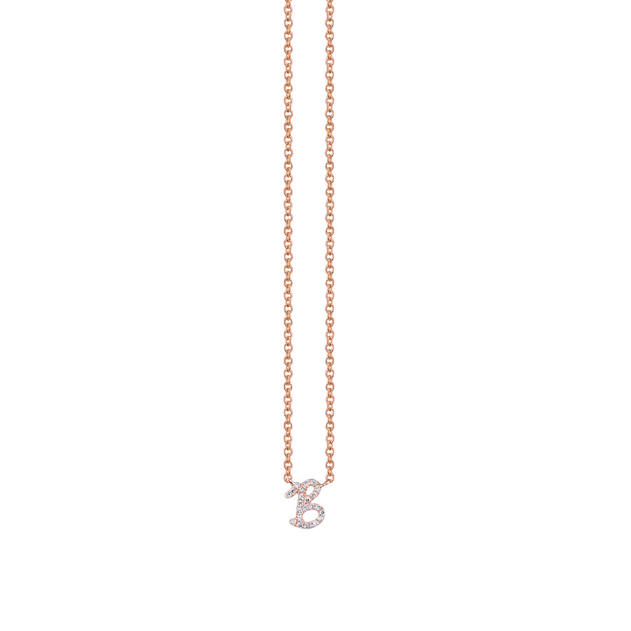 Gold & Diamond Small Initial Necklace - Sydney Evan Fine Jewelry