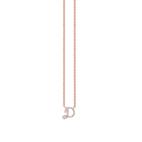Gold & Diamond Small Initial Necklace