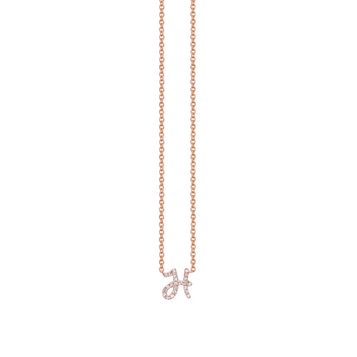 Gold & Diamond Small Initial Necklace