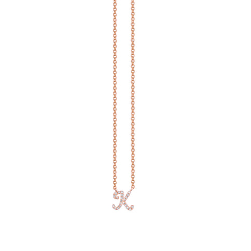Gold & Diamond Small Initial Necklace