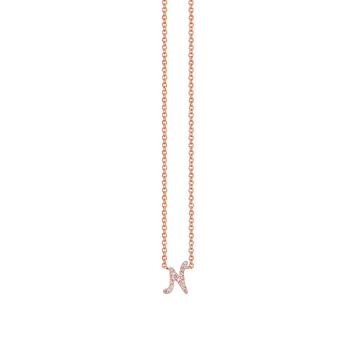 Gold & Diamond Small Initial Necklace