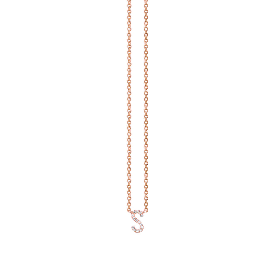 Gold & Diamond Small Initial Necklace - Sydney Evan Fine Jewelry