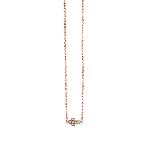 Kids Collection Gold & Pave Diamond Tiny Cross Necklace