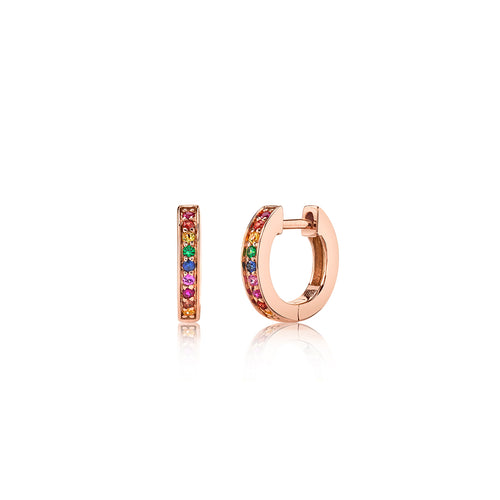 Gold Rainbow Huggie Hoops