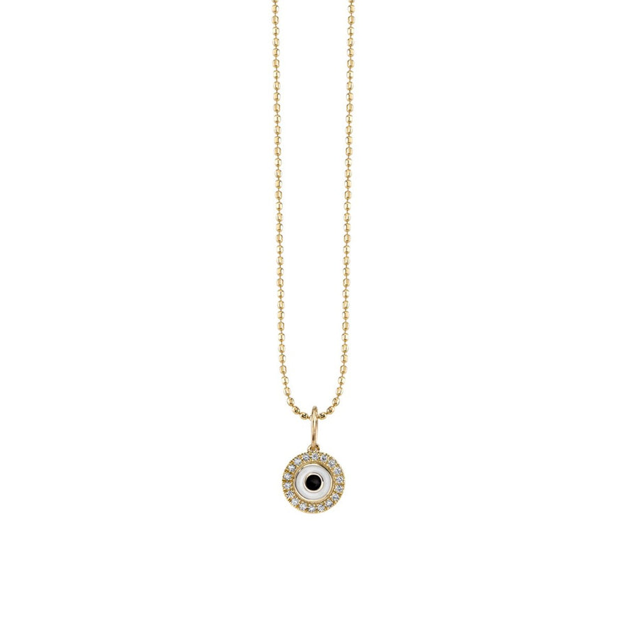 Gold & Diamond Small Enamel Round Eye Charm - Sydney Evan Fine Jewelry