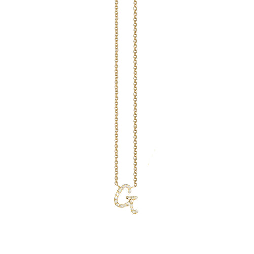Gold & Diamond Small Initial Necklace