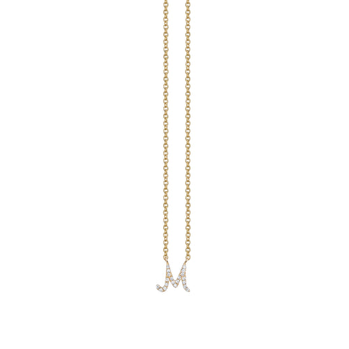Gold & Diamond Small Initial Necklace