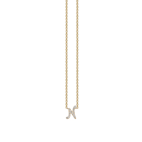 Gold & Diamond Small Initial Necklace