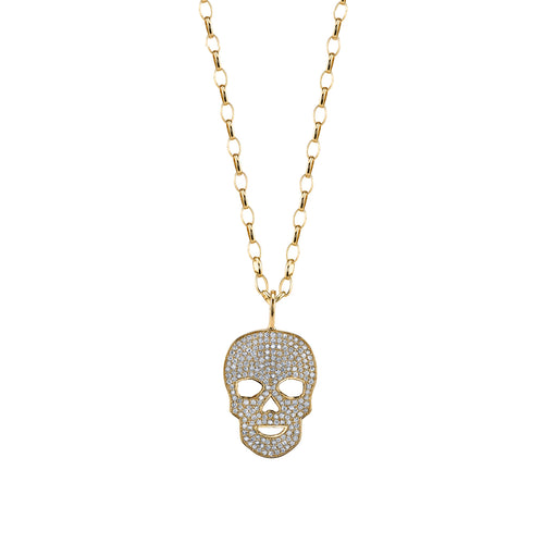 Men's Collection Gold & Diamond Large Skull Charm
