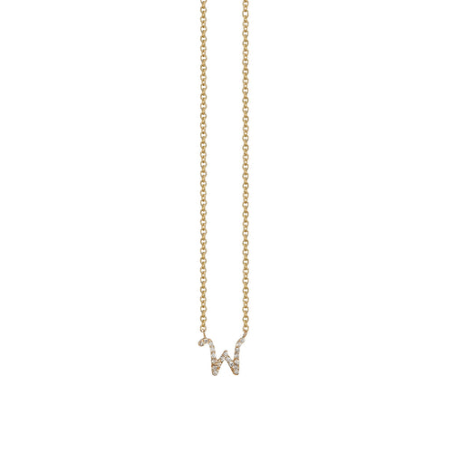 Gold & Diamond Small Initial Necklace