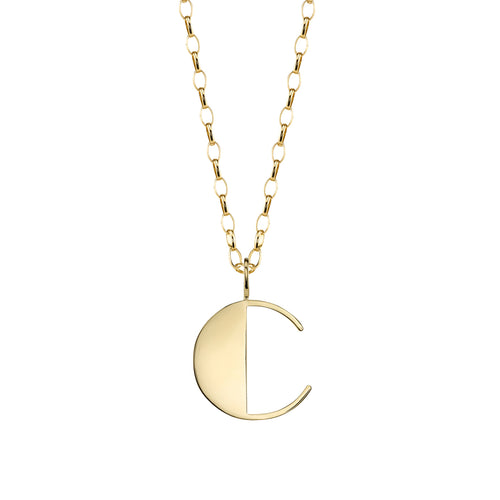 Pure Gold Large Initial Necklace