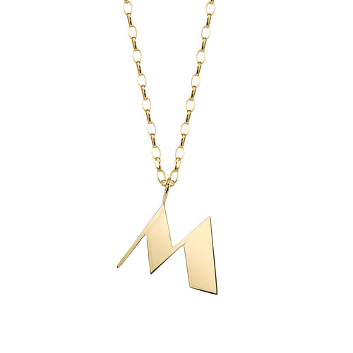 Pure Gold Large Initial Necklace