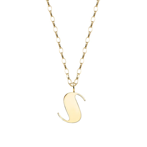 Pure Gold Large Initial Necklace