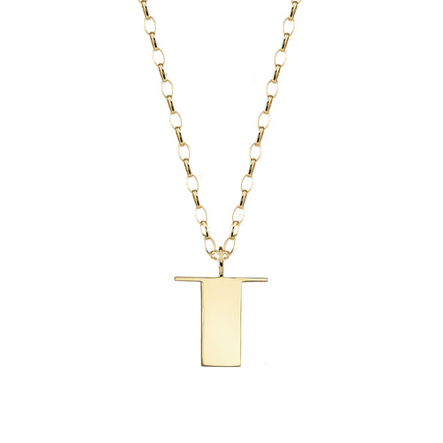 Pure Gold Large Initial Necklace
