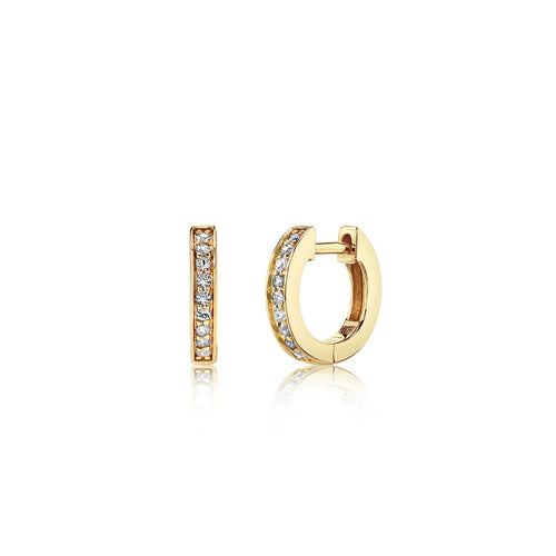 Men's Collection Gold & Diamond Huggie Hoops