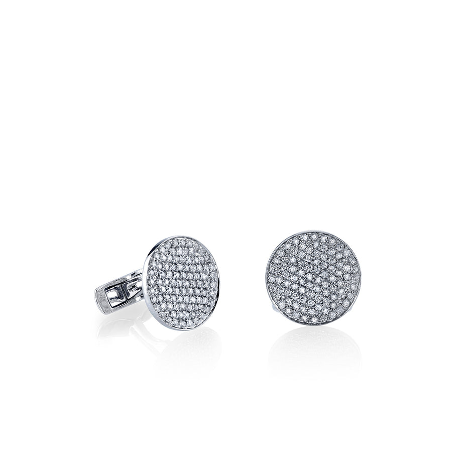 Men's Collection Gold & Diamond Disc Cufflinks - Sydney Evan Fine Jewelry