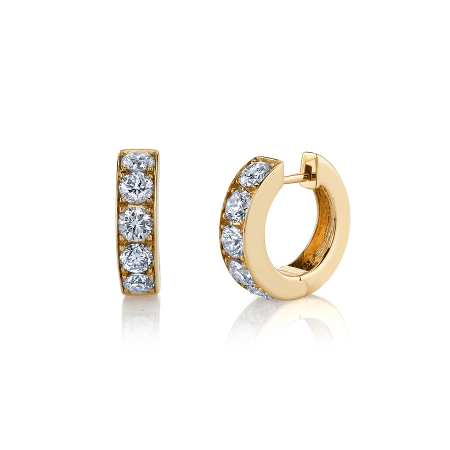 Gold & Diamond Extra Large Huggie Hoops - Sydney Evan Fine Jewelry